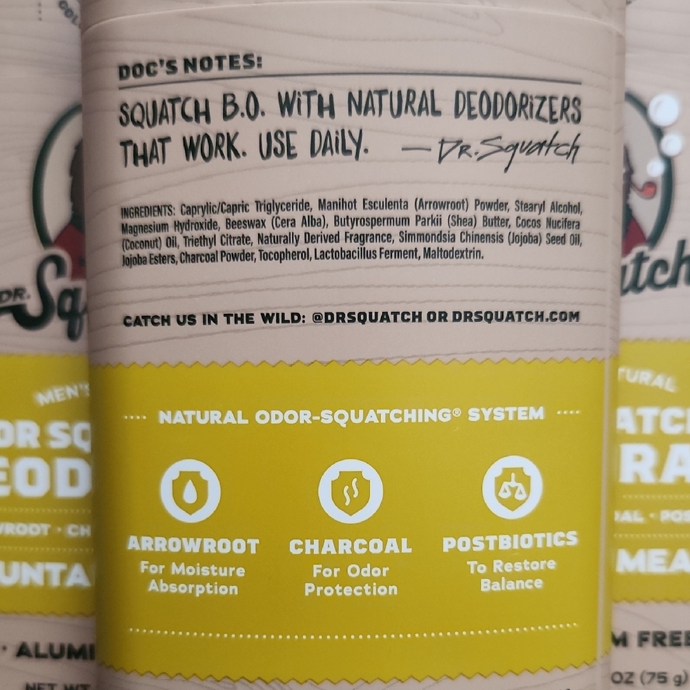 3 Dr. Squatch Deodorant Sticks- Buyers Choice On Scent - Picture 3 of 8